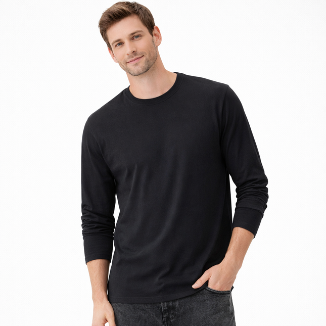 Klassisk Herre T-skjorte i 100 % Bomull – Myk og Komfortabel Basic Topp | Casual Hverdagsplagg i Store Størrelser (opptil 5XL)