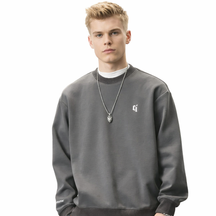 Herre Genser – Klassisk Rund Hals, Ensfarget & Komfortabel | Business Casual Høst/Vinter