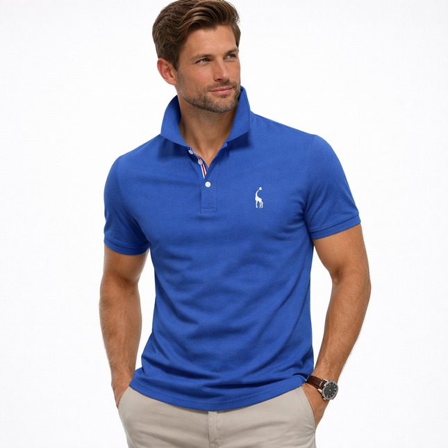 Klassisk Pique Polo for Herre – Kortermet i Bomull, Ensfarget og Perfekt til Sommeren