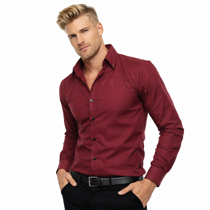 Klassisk Rutete Herreskjorte – Slim Fit Langermet Skjorte i Kongeblå | Tidløs og Komfortabel Skjorte i Store Størrelser (2025)