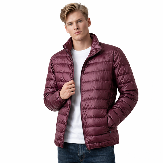 Ultralet Dunjakke for Herre – Vanntett & Vindtett Jakke med 90% Hvit Andedun | Perfekt til Høst og Vinter