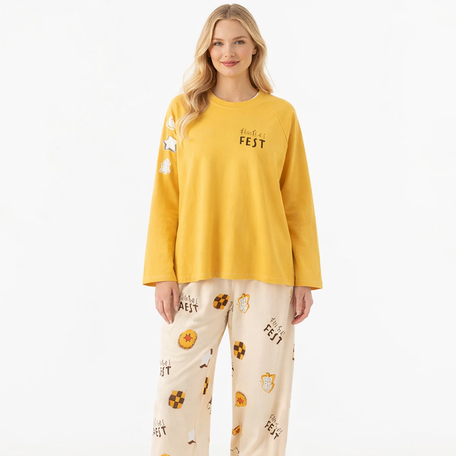 Kordfløyel-Pysjamas til Dame – Varmt Vintersett i Bomull, Løs Passform (Langermet) | Mykt Loungewear