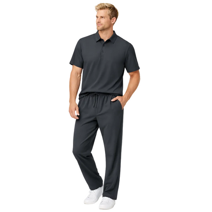 Sommerens Favoritt: Pustende Herresett i Is-silke – Polo & Bukse i Todelt Joggedress