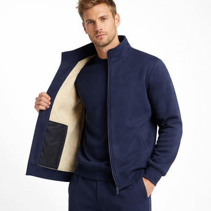 Vinter Joggedress for Menn – Tykt Fleecefôret Sett med Hettegenser og Bukse | Mykt, Varmt og Komfortabelt 2-delt Sett