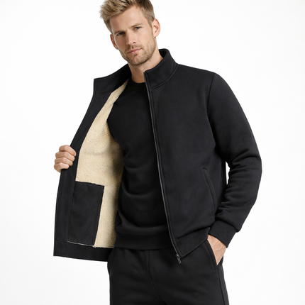 Vinter Joggedress for Menn – Tykt Fleecefôret Sett med Hettegenser og Bukse | Mykt, Varmt og Komfortabelt 2-delt Sett