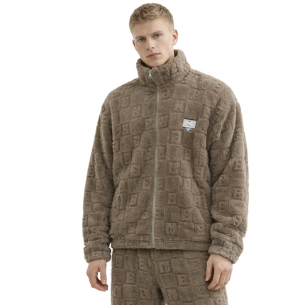 Varm Vinterpysj til Herre i Coral Fleece – 2-delt Sett med Glidelås, Langermet & Løs Passform | Svart Hjemmesett