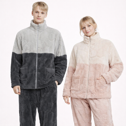 Matchende Par-Pysjamas i Varm Flanell – 2-delt Vintersett til Dame & Herre | Tykk Nattøy/Loungewear