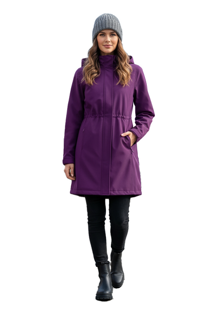 <em><strong>Allsidig jakke for alt vær </strong></em>| Dame Lang Softshell Jakke med Hette