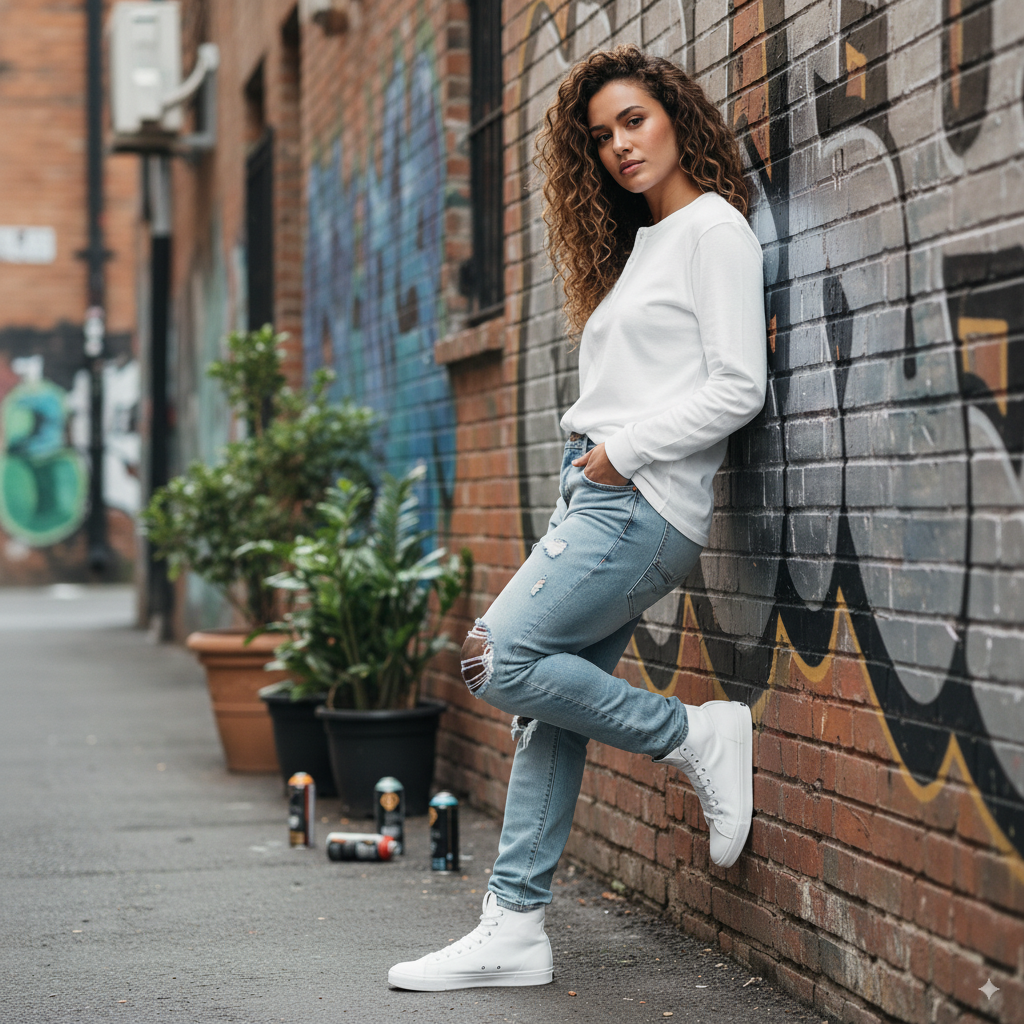 T-skjorte til Herre – 100% Bomull, Heavyweight 320g, Langermet