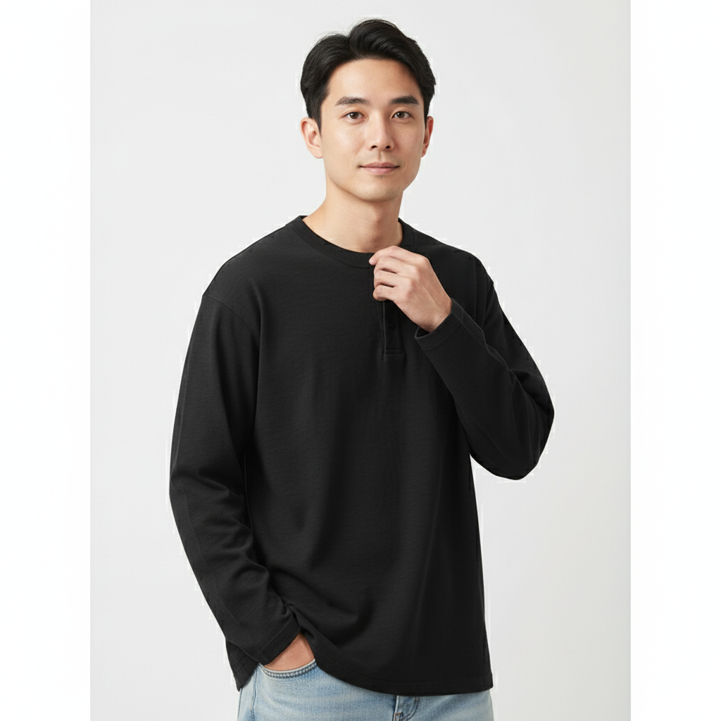 T-skjorte til Herre – 100% Bomull, Heavyweight 320g, Langermet