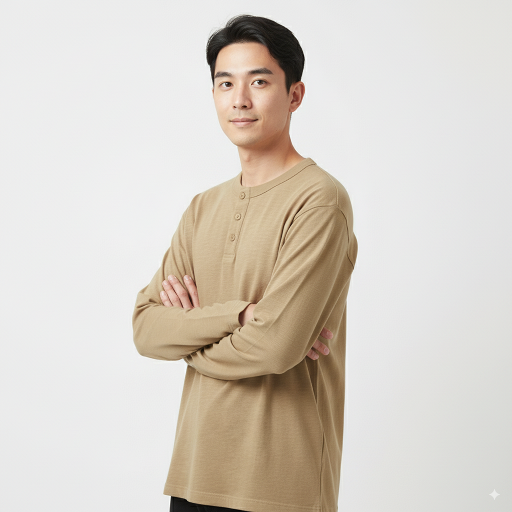 T-skjorte til Herre – 100% Bomull, Heavyweight 320g, Langermet