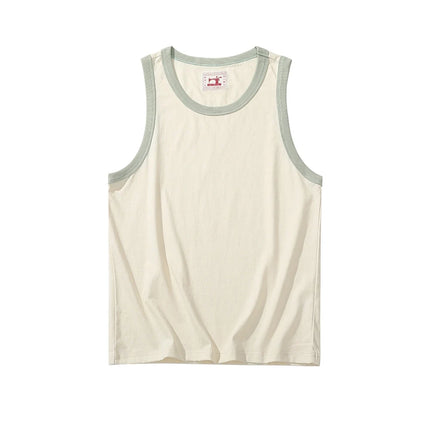 Oversized Tanktopp i 100 % Bomull til Herre – Ermeløs Retro Topp