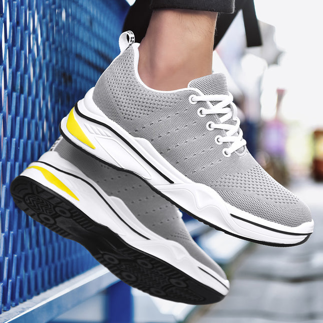 Herresko med høydeøkning | Elegante høydeforhøyende sko 6 cm – Sort og Grå
