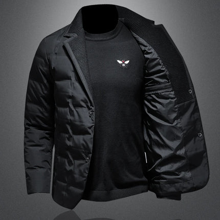 Herre Dunjakke i Blazer-stil – 90% Hvit Andedun | Tykk & Varm Vinterjakke 2024