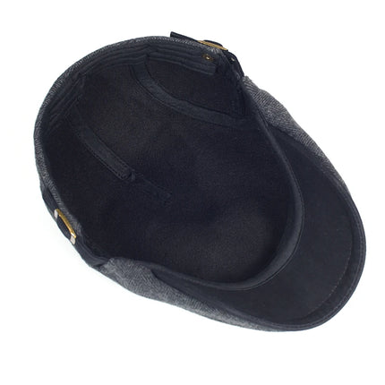 Vintage Sixpence-lue i Ull – Varm, Justerbar og Klassisk for Menn (Store Størrelser)