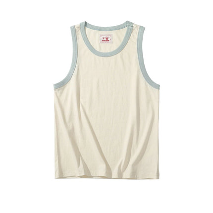Oversized Tanktopp i 100 % Bomull til Herre – Ermeløs Retro Topp