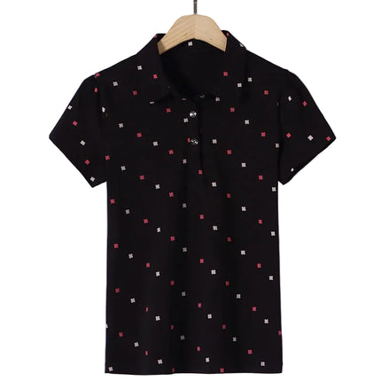 Kortermet Bomullsskjorte til Dame – Slim Fit Sommertopp med Print