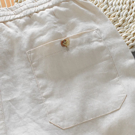 100 % Italienske Linbukser for Menn – Løse og Komfortable med Elastisk Liv | Plus Size Tilgjengelig