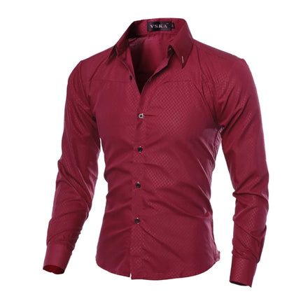 Klassisk Rutete Herreskjorte – Slim Fit Langermet Skjorte i Kongeblå | Tidløs og Komfortabel Skjorte i Store Størrelser (2025)