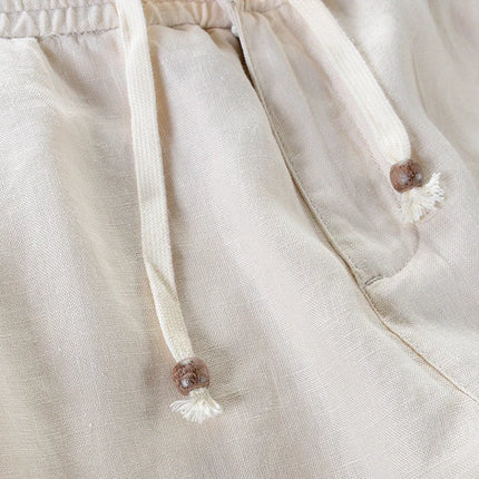 100 % Italienske Linbukser for Menn – Løse og Komfortable med Elastisk Liv | Plus Size Tilgjengelig