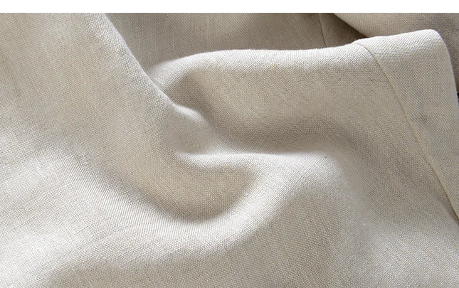 100 % Italienske Linbukser for Menn – Løse og Komfortable med Elastisk Liv | Plus Size Tilgjengelig