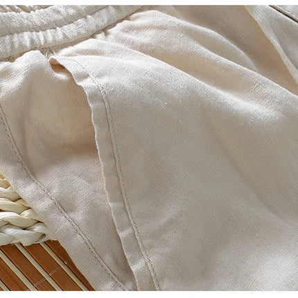 100 % Italienske Linbukser for Menn – Løse og Komfortable med Elastisk Liv | Plus Size Tilgjengelig