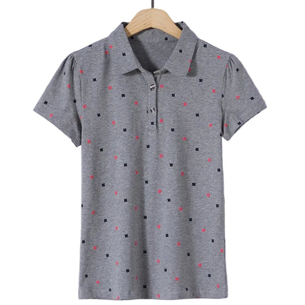Kortermet Bomullsskjorte til Dame – Slim Fit Sommertopp med Print