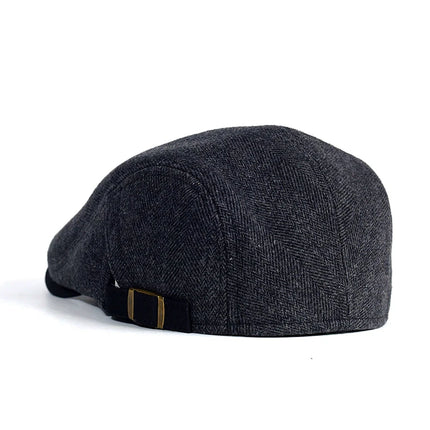 Vintage Sixpence-lue i Ull – Varm, Justerbar og Klassisk for Menn (Store Størrelser)