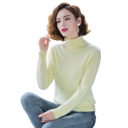 Damegenser i 100% Kasjmir & Mink – Tykk, Varm & Eksklusiv Strikkegenser med Høy Hals | Plus Size