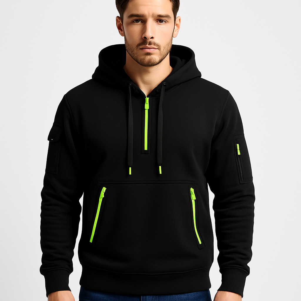 Herre Hettegenser med Glidelås – Vinterklar, Streetwear Stil med Flere – Linjé