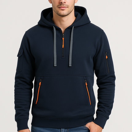 Herre Hettegenser med Glidelås – Vinterklar, Streetwear Stil med Flere – Linjé