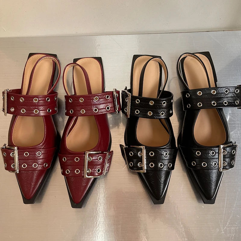Elegante Slingback Flats med Spenne – Komfort og Stil for Damer