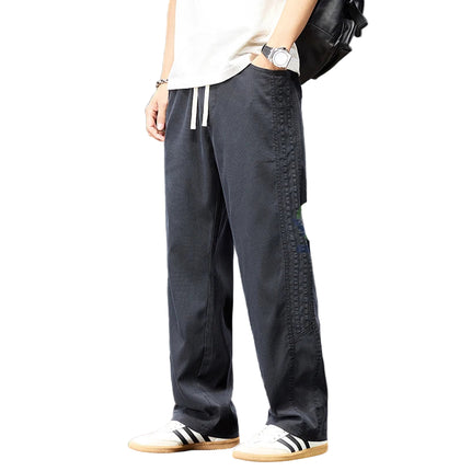 Sommerbukser for Herre i Lyocell – Løse, Vide Joggebukser med Elastisk Midje (opp til 5XL)