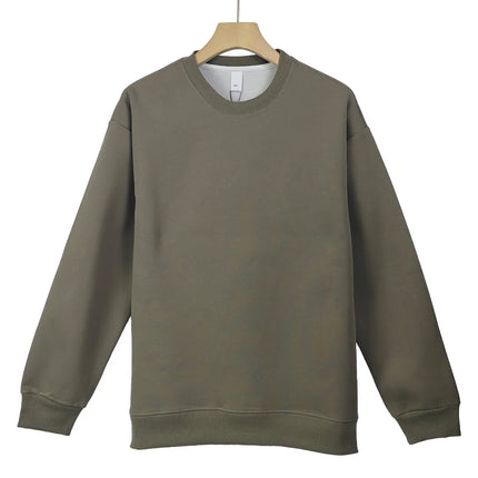 Unisex Heavyweight Genser – Rund Hals, Ensfarget & Løs Passform | Casual & Sporty Stil