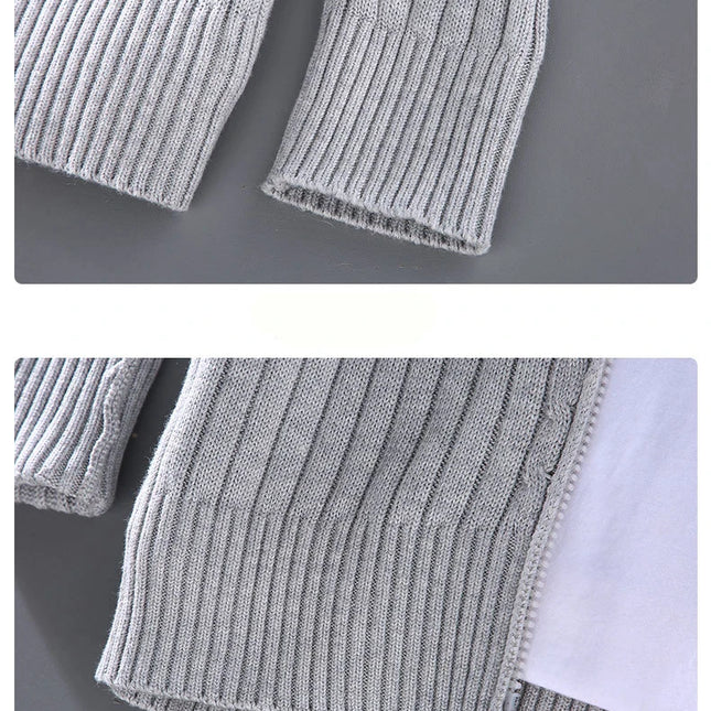 Strikket Herrecardigan med Glidelås – Slim Fit, Halvhøy Hals og Varm Komfort til Vår og Høst