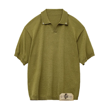 Vintage Polo til Herre – Løs Kortermet Sommertopp med Seagull Collar
