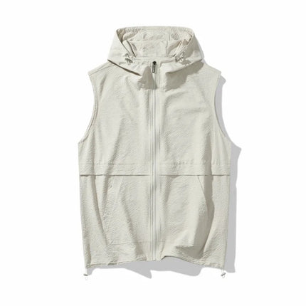 Ermeløs Vest med Hette til Herre – Casual Utility Vest for Fritid og Outdoor