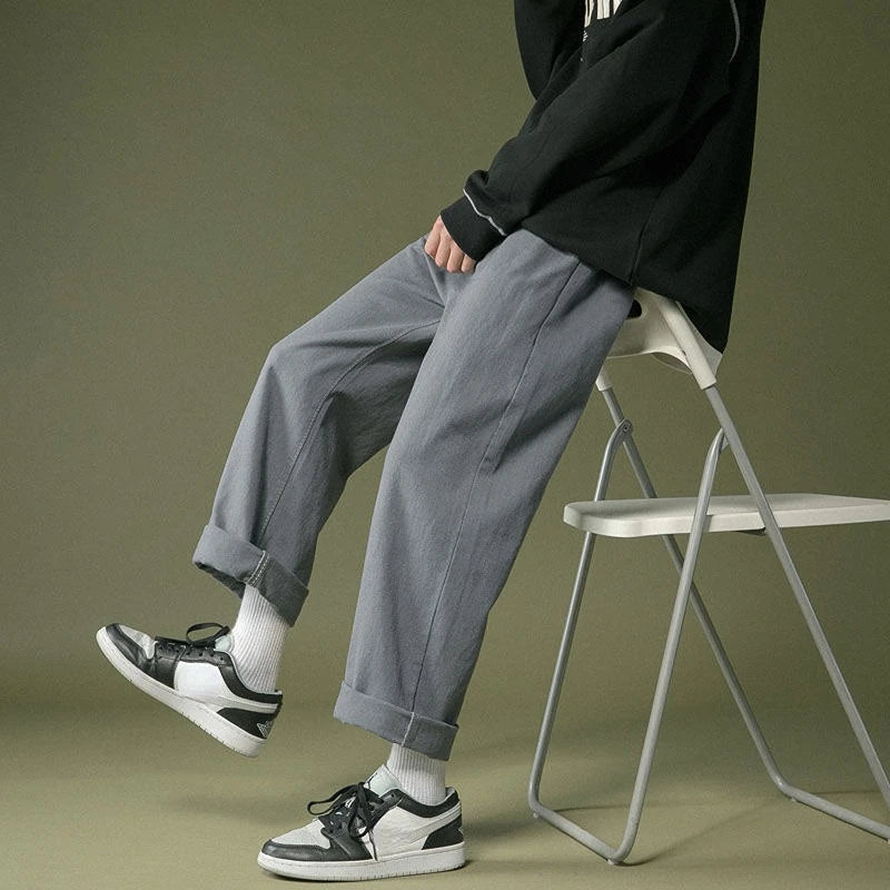 Vintage Herrebukse – Y2K Harajuku Inspirerte Bukser i Bomull og Polyester | Trendy Slim Fit & Casual Stil