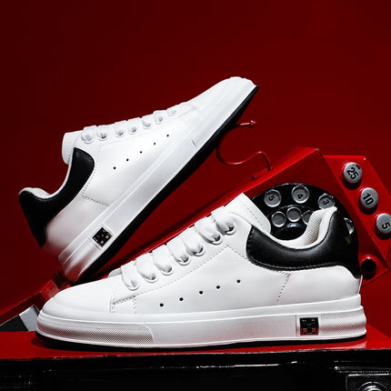 Herresneakers med Skjult 6 cm Løft – Tidløs Stil i Hvit eller Svart (Str. 37–46)