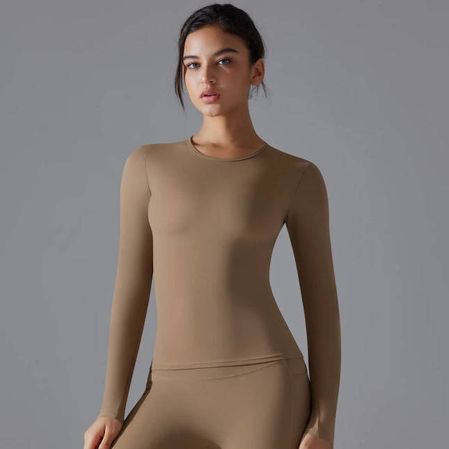 Yoga- og Treningsgenser for Dame – Langermet, Pustende & Hurtigtørkende | Vinter Fitness Top