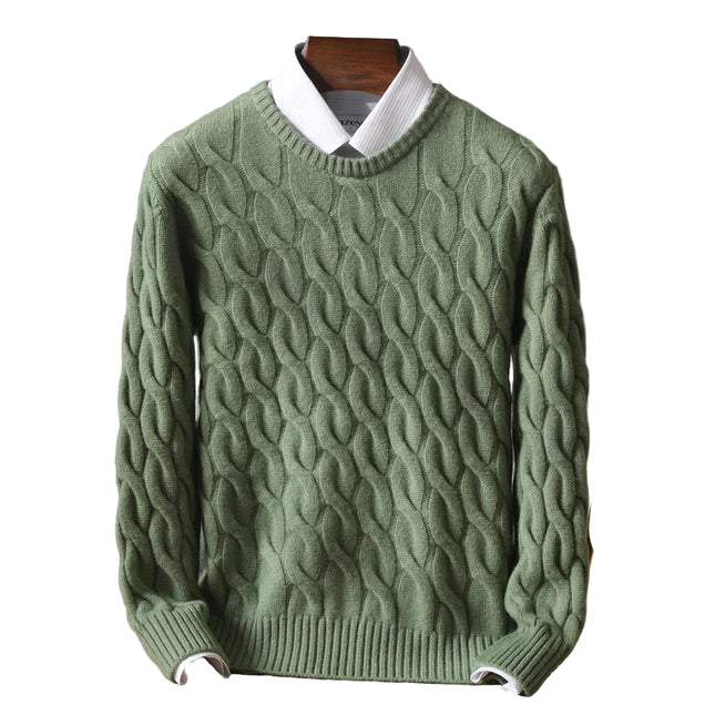 Vintergenser i 100 % Ull for Menn – Myk, Tyk og Løs Passform | Klassisk Rund Hals for Business og Casual Stil