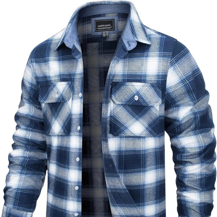 Oversized Rutete Skjortejakke for Menn – Lett Flanellskjorte med Lommer | Streetwear-inspirert Vår- og Høstjakke