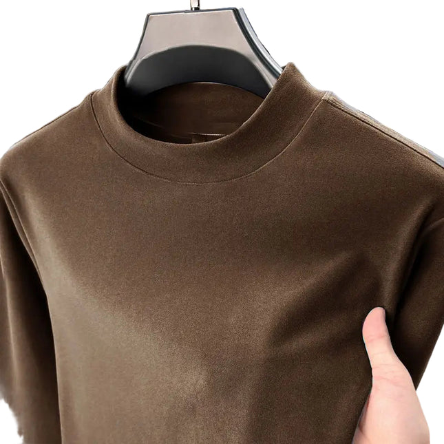 Varm Langermet Herre Underskjorte – Tykk Termisk Overdel med Fleecefôr | Perfekt som Baselayer til Høst og Vinter