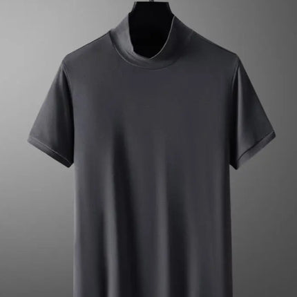 Klassisk Y2K Turtleneck T-skjorte for Herre – Kortermet Streetwear i Myk Modal