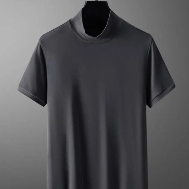 Klassisk Y2K Turtleneck T-skjorte for Herre – Kortermet Streetwear i Myk Modal