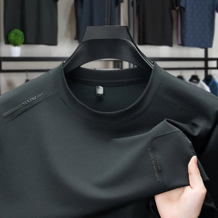 Sommer T-skjorte for Herre – Ensfarget Rund Hals | Komfortabel, Pustende og Elegant i Koreansk Stil