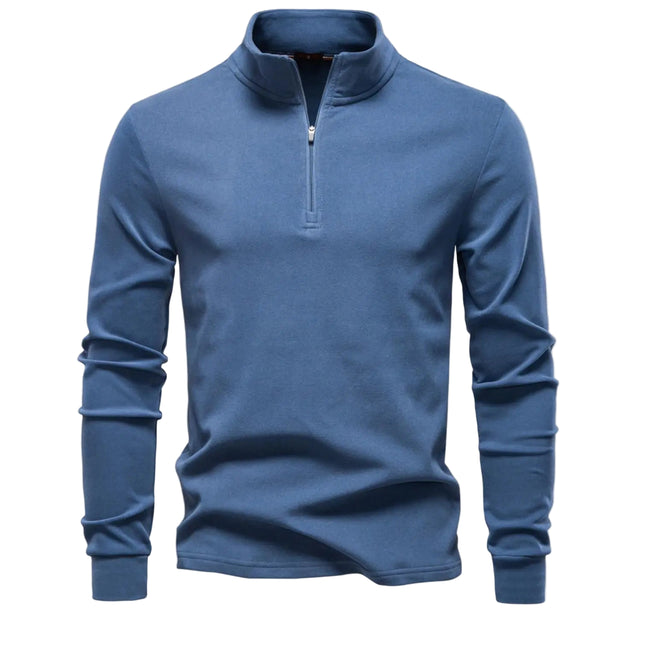 Herre Softshell Genser med Glidelås – Ensfarget Varm og Pustende Pullover | Komfortabel Streetwear Jakke til Høst og Vinter