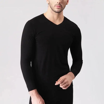 Langermet T-skjorte i Bambusfiber for Menn – Myk, Pustende og Elastisk Base Layer | Komfortabel og Lett Hverdagsgenser