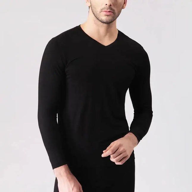 Langermet T-skjorte i Bambusfiber for Menn – Myk, Pustende og Elastisk Base Layer | Komfortabel og Lett Hverdagsgenser