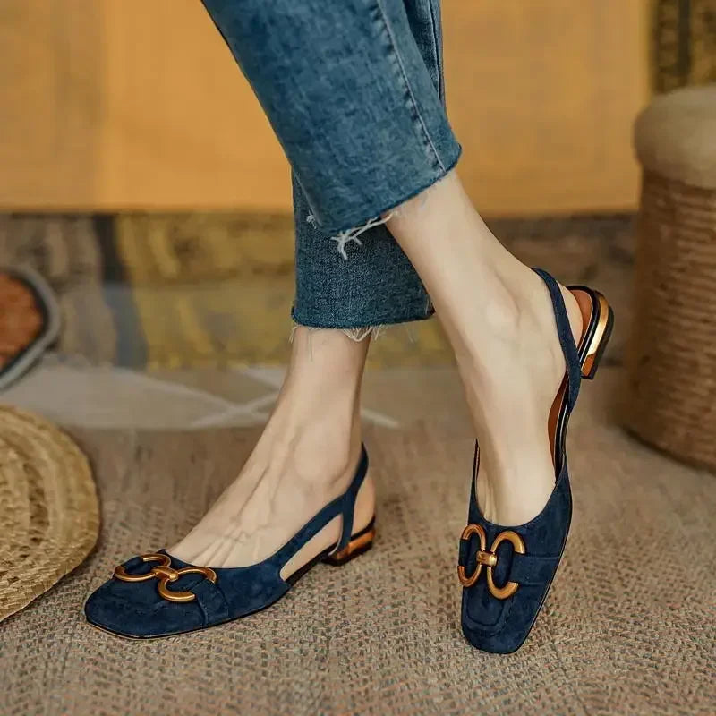 Elegante Damesandaler – Komfortable Slip-On med Lav Hæl